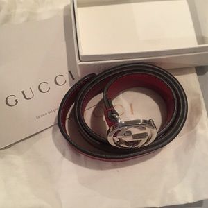 Authentic Girls Red Patent Leather Gucci Belt